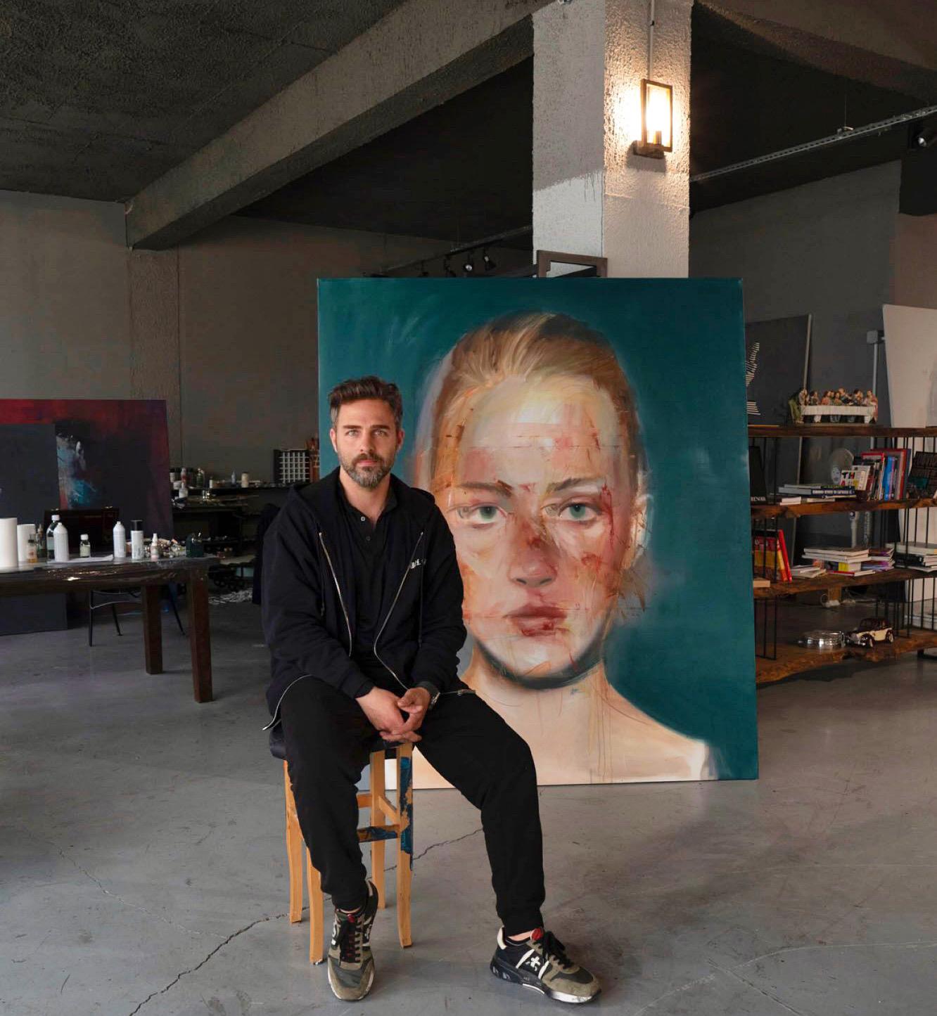 Taner Yılmaz in his studio